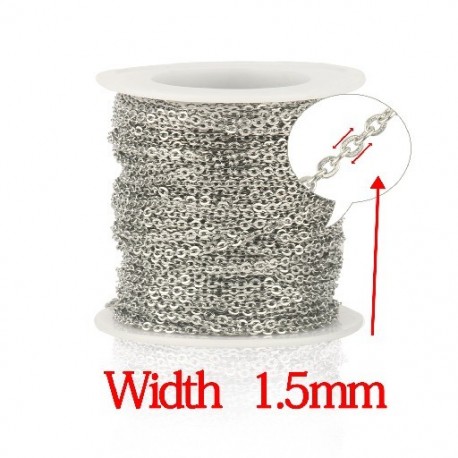 Szín: 2-es típus - Arany rozsdamentes acél színű fém rozsdamentes acél lánc barkácsolás nyaklánc ékszerek