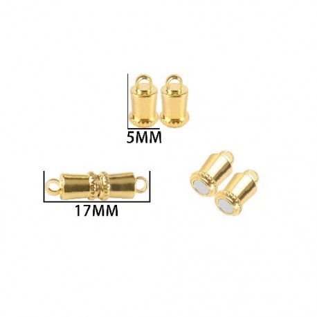 Szín: (5x17mm) 5szett - Rozsdamentes acél erős mágneses kapcsok bőr zsinór karkötő nyaklánc mágneses végcsat