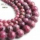 Cikk átmérője: 6mm 62db gyöngy - Fukszia vörös foltos jáspis kőgyöngyök kerek, laza gyöngyök ékszerkészítéshez