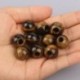 Szín: sárga tigrisszem - 2db 15x14mm nagy lyukú kerek gyöngyök természetes kő türkizek jáspis achátok kvarc laza