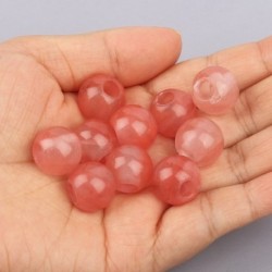 Szín: görögdinnye kvarc - 2db 15x14mm nagy lyukú kerek gyöngyök természetes kő türkizek jáspis achátok kvarc laza