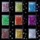 Szín: Kék Zöld - 10 g 3D juharlevél csillogó flitter levelek keveréke pelyhek holografikus kaméleon csillogások
