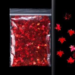 Szín: világos arany - 10 g 3D juharlevél csillogó flitter levelek keveréke pelyhek holografikus kaméleon csillogások