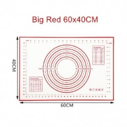 Szín: piros 60x40cm - Szilikon sütőszőnyeg pizza tésztakészítő tészta Konyha kütyü Főzőeszközök Eszközök