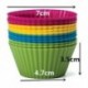 Szín: 12db Vegyes szín - 12db/Szett Szilikon tortaforma Kerek formájú muffin cupcake sütőformák Konyha dekorációs
