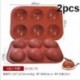 Szín: 6 lyuk Kicsi 2db - Szilikon forma szilikon tepsi péksütemény formákhoz Bakeware gömb golyós forma szilikon