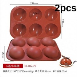 Szín: 6 lyuk Kicsi 2db - Szilikon forma szilikon tepsi péksütemény formákhoz Bakeware gömb golyós forma szilikon