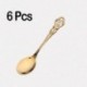 Szín: arany kanál - 6db Royal Spoon Villa Szett Arany Rozsdamentes Acél luxus étkészlet Ezüst edény Ajándék jég