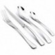 Fekete szín - 24 db Fényes fekete étkészlet evőeszköz készlet rozsdamentes acél Sharp steak ezüst edénykészlet