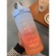Űrtartalom: 2L 64OZ - 2 literes nagy kapacitású vizes palack szalmacsésze magas hőmérsékletű műanyag sport diák pár