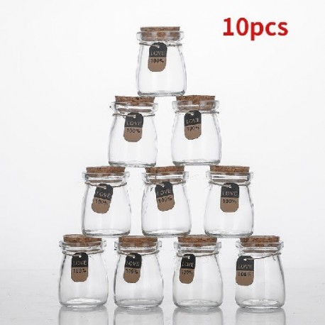 Szín: 10db Expressionless - 6/12 Buah 200 ml Botol Puding Roti Kaca Toko Lucu Tahan Panas Rumah Toko Joghurt Wadah Cangkir Susu