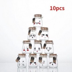Szín: 10db Kifejező - 6/12 Buah 200 ml Botol Puding Roti Kaca Toko Lucu Tahan Panas Rumah Toko Joghurt Wadah Cangkir Susu