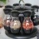 16 Buah Set Bumbu 360 Rak Toples Bumbu Putar Botol Konténer Gula Dapur Rak Szervező Dapur Kopi