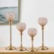 Szín: ezüst - 3 Lengan Candelabra Kristal Lengkungan Bridget Lilin Ornamen Romantis Rumah Dekorasi Pernikahan Piala Pemegang