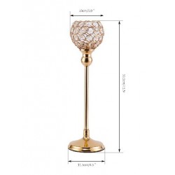 Szín: 39,5 cm - 3 Lengan Candelabra Kristal Lengkungan Bridget Lilin Ornamen Romantis Rumah Dekorasi Pernikahan Piala Pemegang
