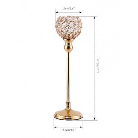 Szín: 39,5 cm - 3 Lengan Candelabra Kristal Lengkungan Bridget Lilin Ornamen Romantis Rumah Dekorasi Pernikahan Piala Pemegang