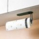 Fekete szín - Nordic Emas Besi Kertas Handuk Pemegang Dinding Dipasang Rak Penyimpanan Rumah Plastik Wrap Organizer Rak Alat