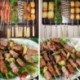 20 Buah/Szett Tusuk Sate Barbekyu Pegangan Kayu Baja Tahan Karat Tusuk Sate Grill Alat Aksesori Grill Tongkat Berkemah Luar