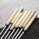 20 Buah/Szett Tusuk Sate Barbekyu Pegangan Kayu Baja Tahan Karat Tusuk Sate Grill Alat Aksesori Grill Tongkat Berkemah Luar