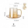 Szín: B - RHE Set Cangkir Kopi Kaca 260Ml dan Cangkir Kopi Set Cangkir Teh Bögre Bir Susu Sarapan Toko Kopi Set Gelas Minum