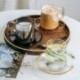 Szín: C - RHE Set Cangkir Kopi Kaca 260Ml dan Cangkir Kopi Set Cangkir Teh Bögre Bir Susu Sarapan Toko Kopi Set Gelas Minum