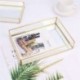 Szín: 20X14X3,5cm - Nampan Penyimpanan Retro Nordic Emas Persegi Panjang Kaca Rias Rumah Dapur Dekorasi Szervező Hidangan