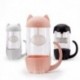 Szín: Pink Cat - 280 ml Cangkir Teh Kaca Anjing és Kucing Lucu dengan Saringan Infuser Ikan Gelas Kantor Hadiah Baru Gelas