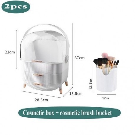Szín: 9 - Smink szervező Kotak Penyimpanan Kosmetik Jenis Laci Kotak Masker Desktop Menyelesaikan Rak Tahan Debu Lipstik