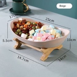 Szín: 1 réteg bézs - 1db Nappali Kezdőlap Háromrétegű műanyag gyümölcstányér Snack édességtál Kreatív modern