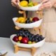 Szín: 2 rétegű zöld - 1db Nappali Kezdőlap Háromrétegű műanyag gyümölcstányér Snack édességtál Kreatív modern