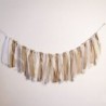 Szín: fehér csipke - 2 m-es Csipke sármány zászlók Banner Szöveg Vintage Jute Rusztikus Hessian Otthon Dec Banner