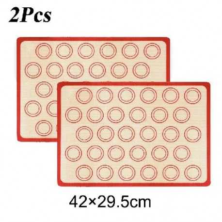 Szín: 2db piros A - 2 db 42x29,5 cm-es szilikon Macaron sütőszőnyeg, tapadásmentes szilikon bélésű tepsi és tekercs