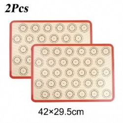 Szín: 2db piros B - 2 db 42x29,5 cm-es szilikon Macaron sütőszőnyeg, tapadásmentes szilikon bélésű tepsi és tekercs