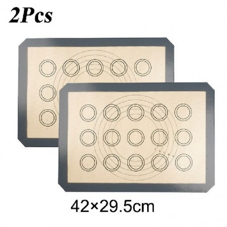 Szín: 2db szürke C - 2 db 42x29,5 cm-es szilikon Macaron sütőszőnyeg, tapadásmentes szilikon bélésű tepsi és tekercs