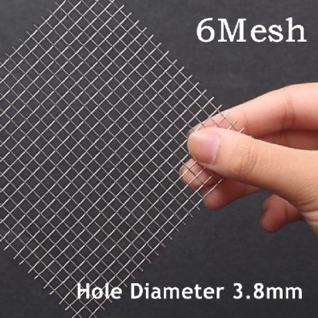 Szín: 6 háló 3,8 mm - 100x50cm 304 rozsdamentes acél háló szűrő háló fém elülső javítás Fix szövött huzal