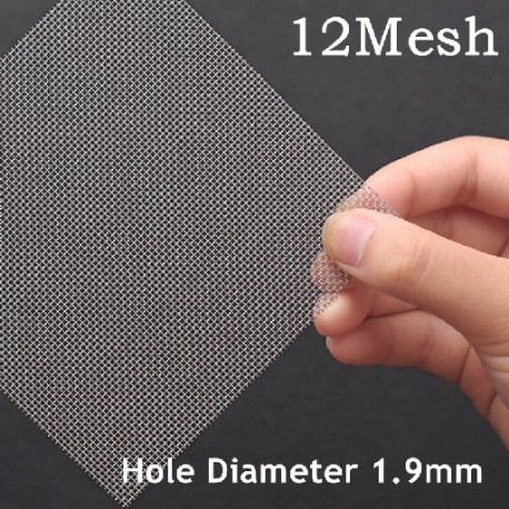 Szín: 12 Mesh 1,9 mm - 100x50cm 304 rozsdamentes acél háló szűrő háló fém elülső javítás Fix szövött huzal