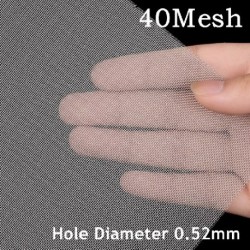 Szín: 40 Mesh 0,52 mm - 100x50cm 304 rozsdamentes acél háló szűrő háló fém elülső javítás Fix szövött huzal