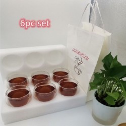 Szín: 350 ml-es ajándék tasak - 2db/6db Kétrétegű hőálló üveg kávéscsésze hőtartó csésze ajándékkészlet