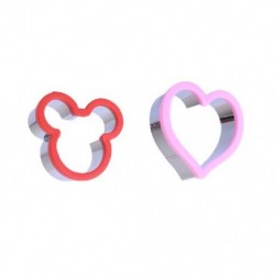 Szín: Mickey And Heart - 2 db-os szendvicsvágó készlet gyerekeknek / fiúknak/lányoknak állati dinoszaurusz csillag szív