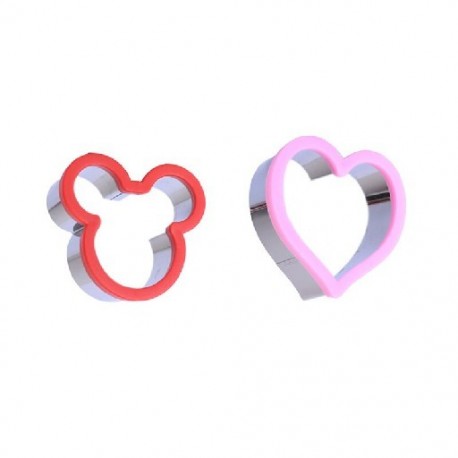 Szín: Mickey And Heart - 2 db-os szendvicsvágó készlet gyerekeknek / fiúknak/lányoknak állati dinoszaurusz csillag szív