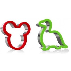 Szín: Dinoszaurusz és Mickey - 2 db-os szendvicsvágó készlet gyerekeknek / fiúknak/lányoknak állati dinoszaurusz csillag