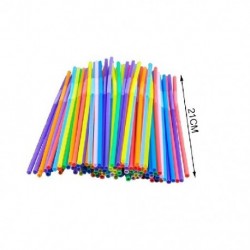 Szín: 0,5x21 cm-szín - 100db 21cm színes eldobható műanyag ívelt ivó fluoreszkáló dekor dekor bár italtartozékok