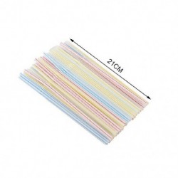 Szín: 0,5x21 cm-véletlen - 100db 21cm színes eldobható műanyag ívelt ivó fluoreszkáló dekor dekor bár italtartozékok
