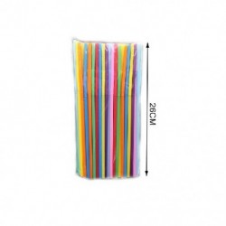 Szín: 0,6x26 cm-szín - 100db 21cm színes eldobható műanyag ívelt ivó fluoreszkáló dekor dekor bár italtartozékok