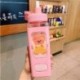 Űrtartalom: 900 ml - Kawaii Bear kulacs lányoknak Aranyos műanyag nyári iskolai italos palack csészékkel BPA mentes 700