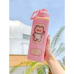 Űrtartalom: 900 ml - Kawaii Bear kulacs lányoknak Aranyos műanyag nyári iskolai italos palack csészékkel BPA mentes 700