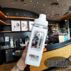 Űrtartalom: 900 ml - Kawaii Bear kulacs lányoknak Aranyos műanyag nyári iskolai italos palack csészékkel BPA mentes 700