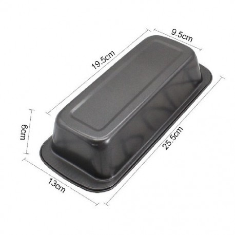 Szín: fekete 25 cm - 1db téglalap alakú szénacél pirítós kenyérforma torta cipó tészta tepsi kellékek DIY
