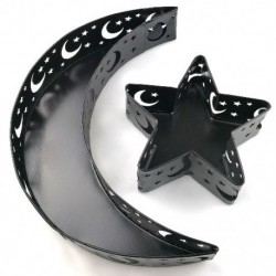 Szín: fekete készlet - 2021 Crescent Moon Srar Eid Ramadan Party Étkezési felszolgálás Evőeszköztartó Dekoráció