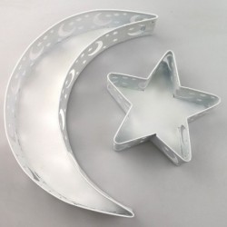 Szín: fehér készlet - 2021 Crescent Moon Srar Eid Ramadan Party Étkezési tálaló étkészlettartó Dekorációs Dísz
